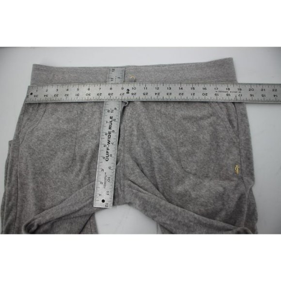 Juicy Couture Womens XL Gray Drawcord Jogger pants Stretch textured fleece - Picture 10 of 11
